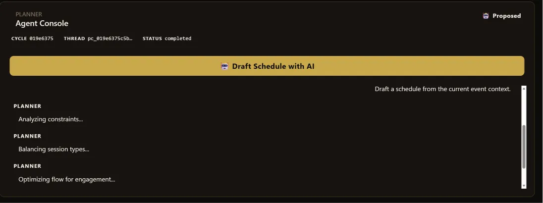 Agent reasoning logs