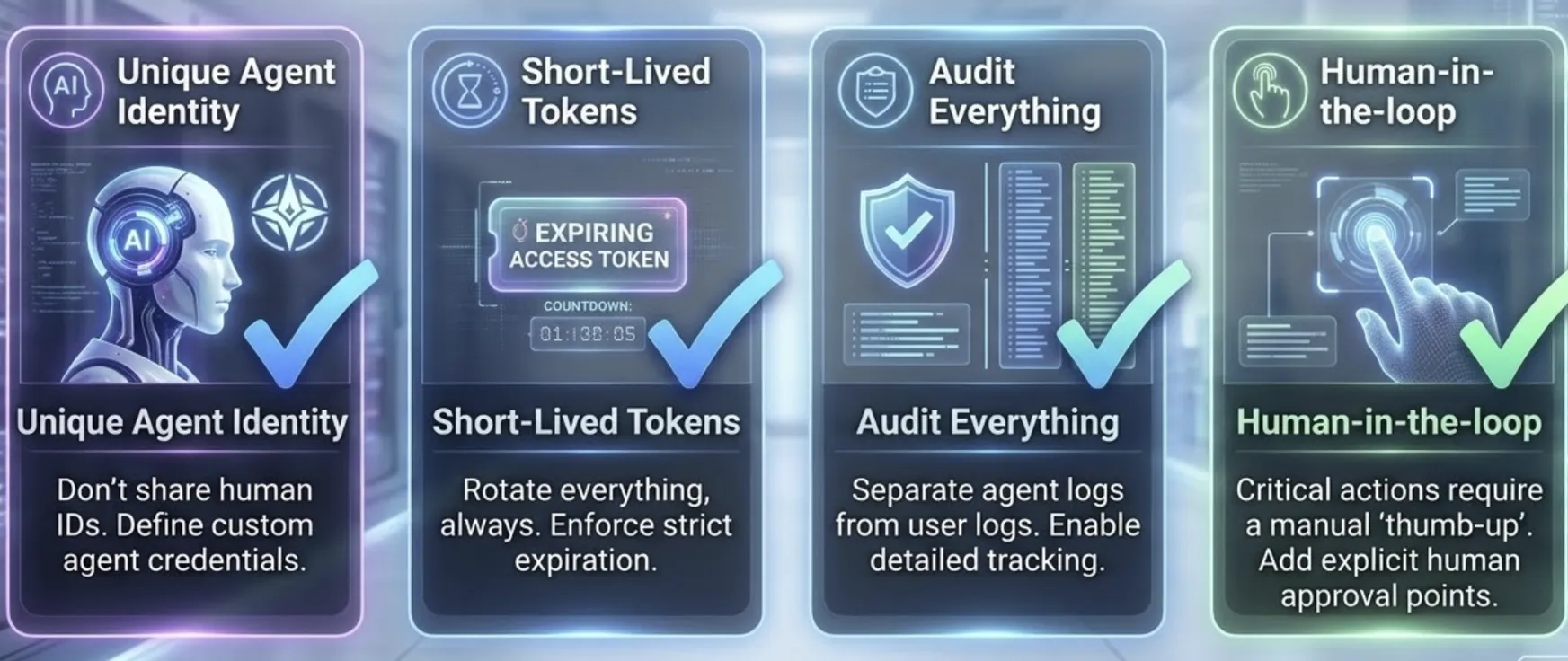 Diagram illustrating the security checklist for AI agents in 2026